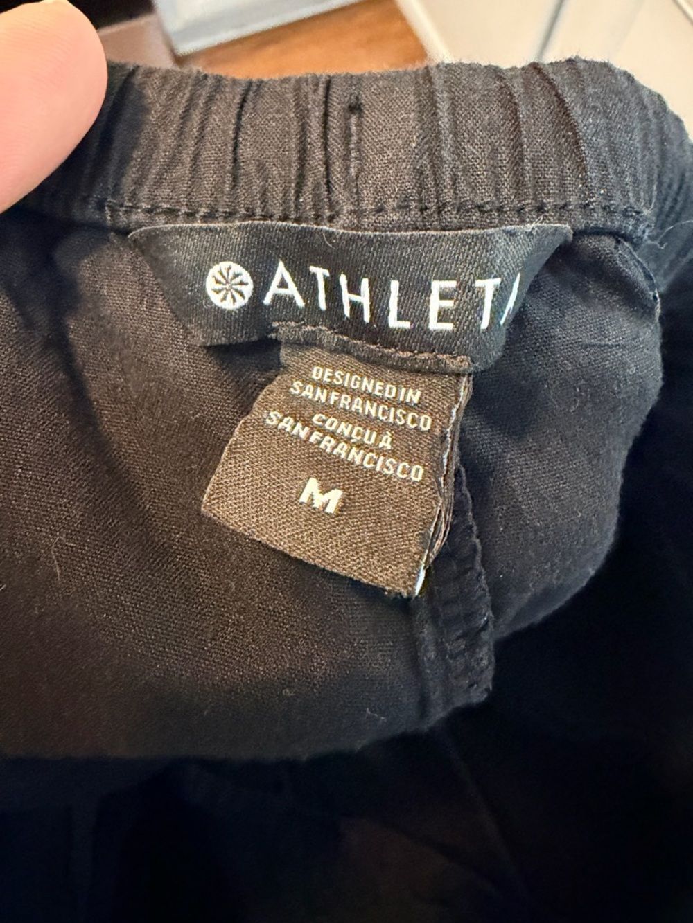 Athleta Paradise Midrise Wide Leg Linen Blend Pant Womens Size Medium Black - Picture 8 of 10